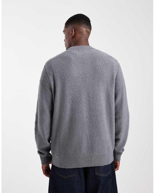 Jack & Jones Gray Boucle Jumper for men