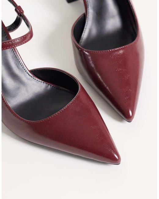 Raid Multicolor Merrill Block Heeled Slingback Shoes With Pointed Toe