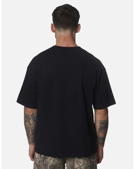 Good For Nothing Black Oversized Cotton Screenprinted T-Shirt for men
