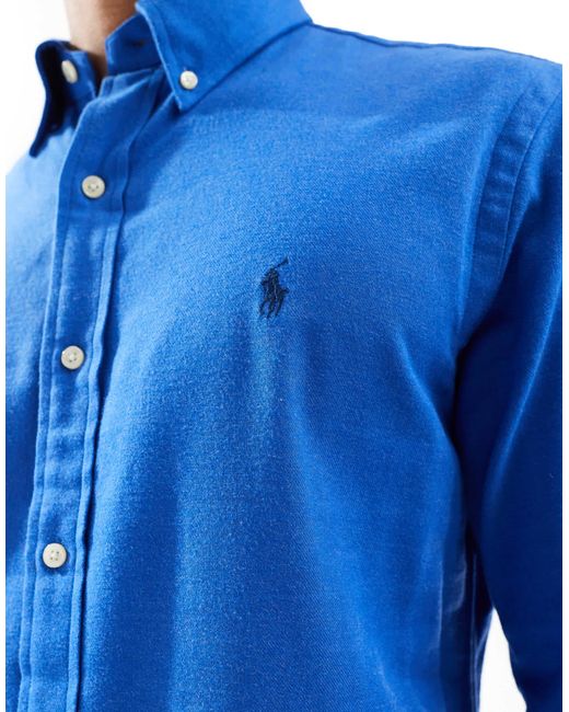 Polo Ralph Lauren – performance – hemd aus angerautem twill in Blue für Herren