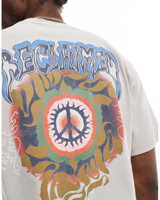 T-shirt oversize avec imprimé skate au dos - taupe Reclaimed (vintage) pour homme en coloris White
