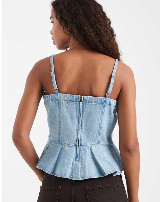 Levi's Blue Denim Peplum Cami