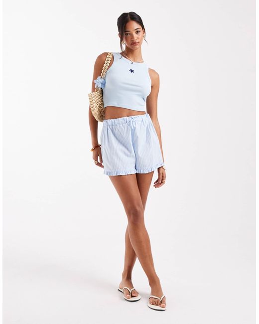 Pieces Blue – cropped-trägertop
