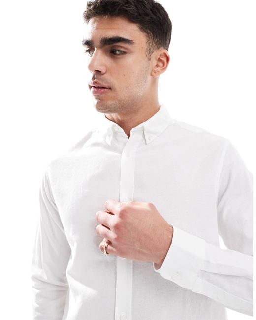 JJ Rebel – langärmliges hemd in White für Herren