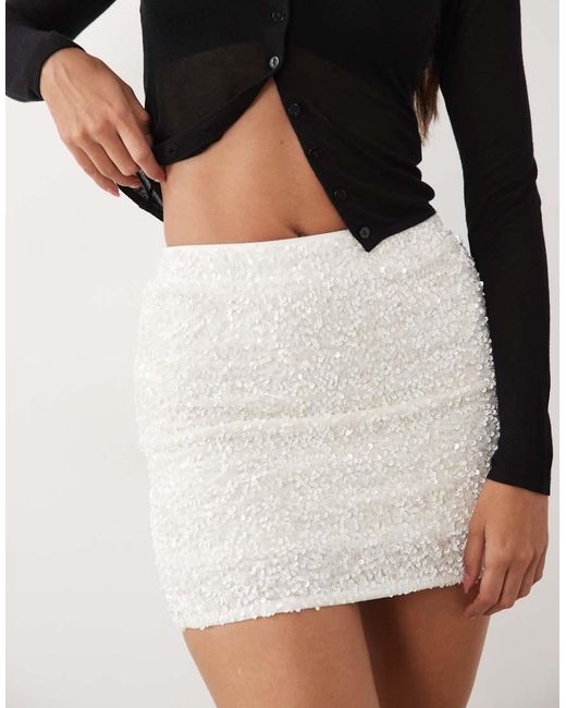 Threadbare Black Sequin Mini Skirt