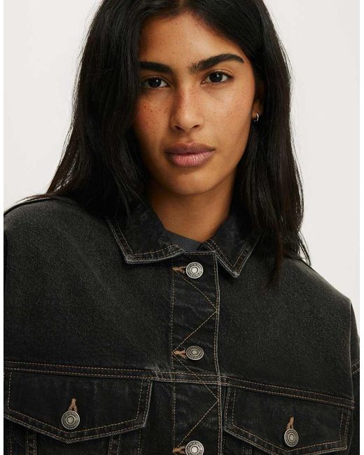 Cotton On Black Original Denim Jacket