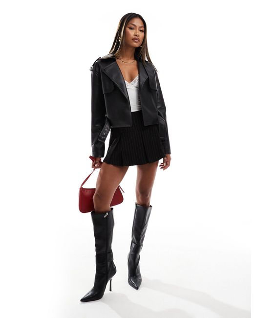 EVER NEW Black Pu Belted Jacket