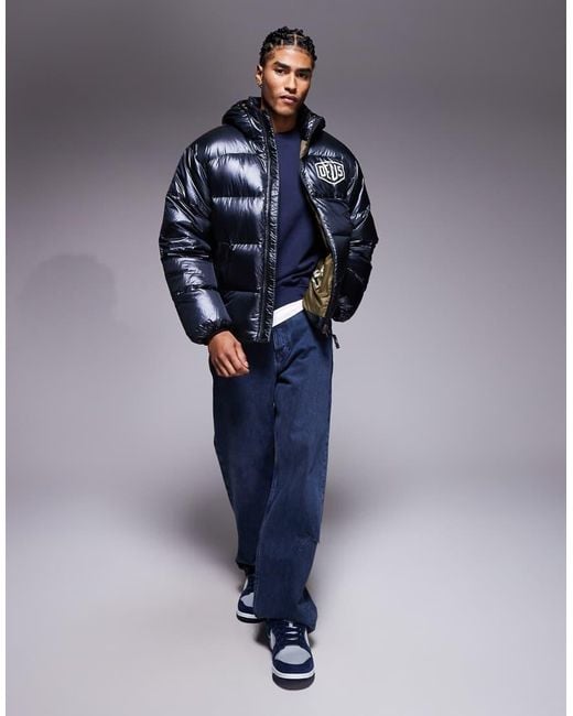 Deus Ex Machina Blue Shield Hooded Puffer Jacket for men