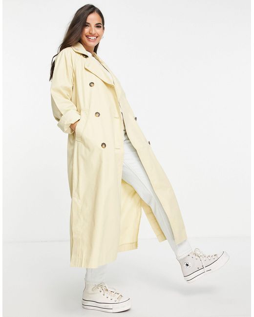 Monki Cotton Hedda Trench Coat in 