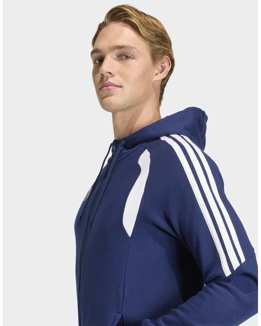 Adidas Originals Blue Tiro26 League Sweat Full Zip Hoodie for men