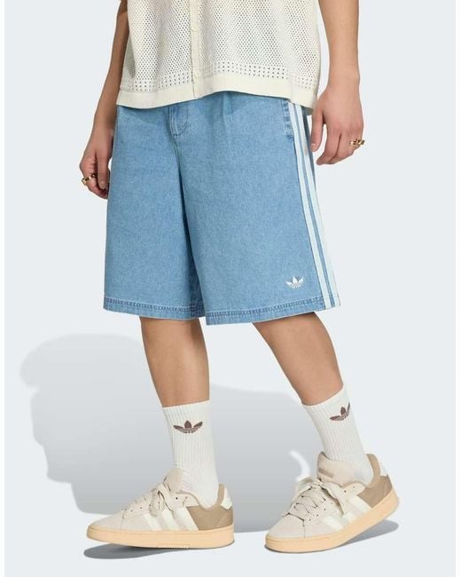 Adidas Originals Blue Lifestyle Denim Chino Shorts Kx1192 for men