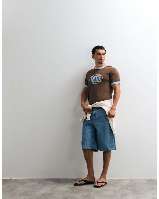 Vans White Center Chest Ringer T-shirt for men