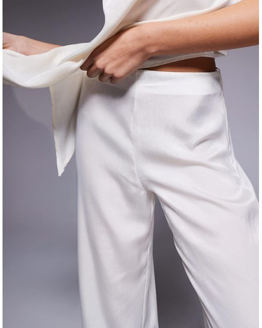 ASOS Purple Satin Straight Leg Co-ord Trouser