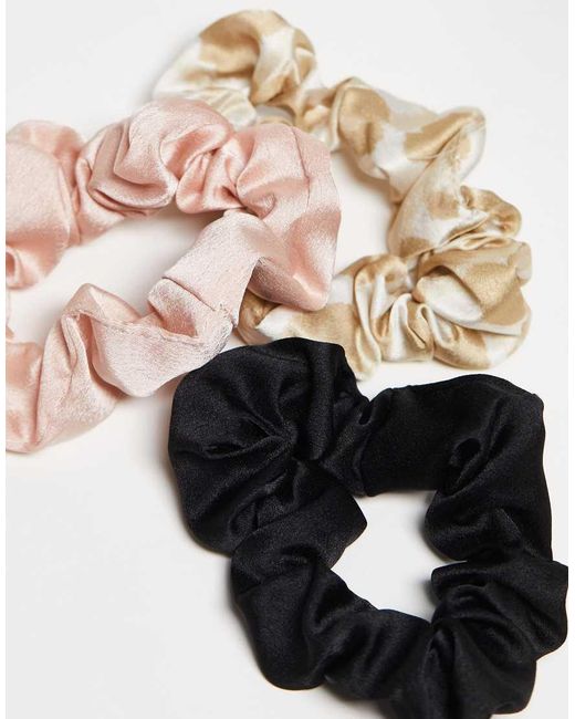 Kitsch White Assorted Satin Sleep Scrunchies 5 Pack