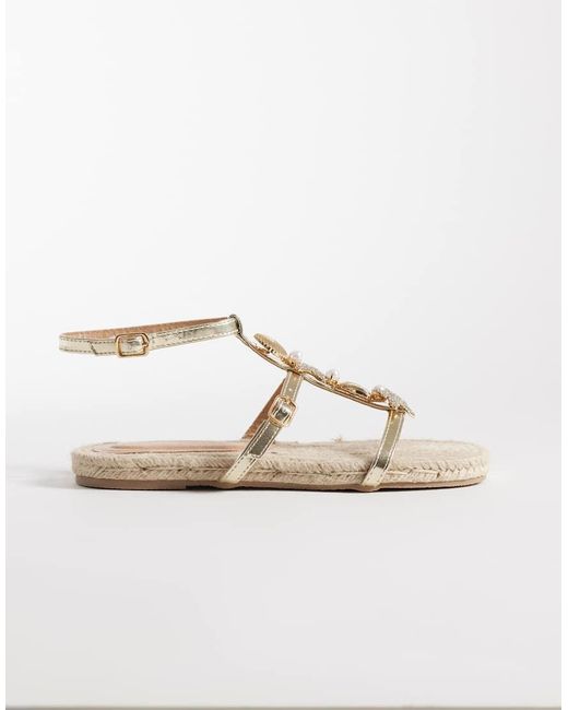 South Beach Metallic Starfish Flat Sandals