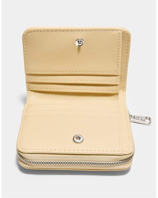 Stradivarius White Zipped Leather Effect Purse