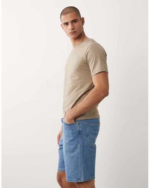 SELECTED Blue baggy Denim Shorts for men