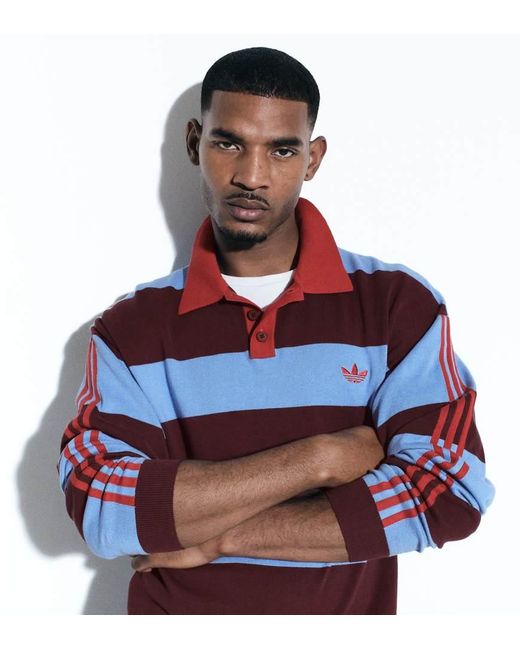 adidas Originals x ASOS Red Knit Rugby Polo Shirt for men