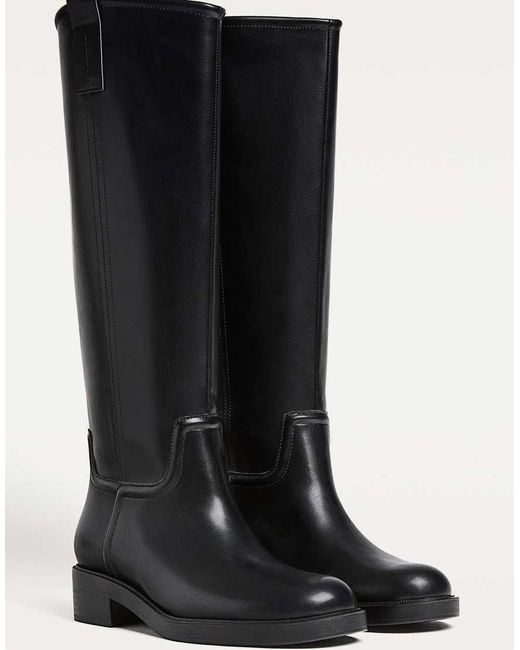 Stradivarius Black Knee High Riding Boots