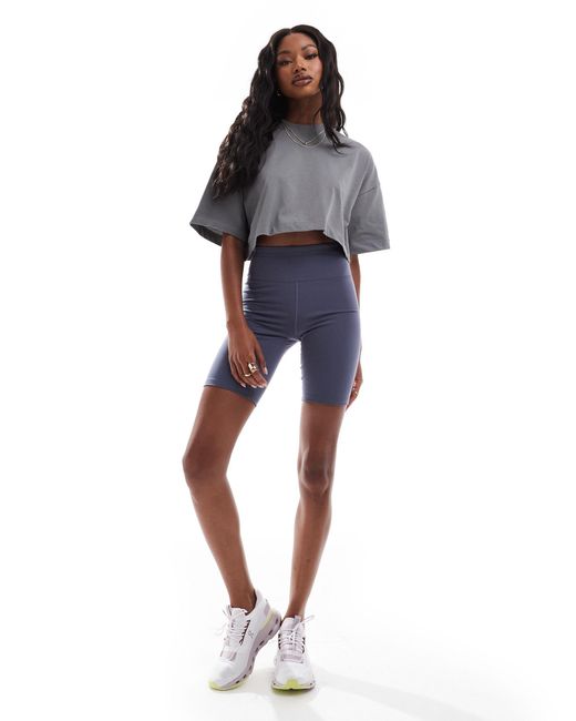 ASOS 4505 Gray Icon Boxy Heavyweight Cropped T-shirt With Quick Dry