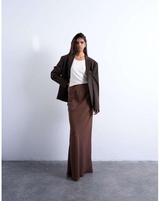 Gonna Midi di TOPSHOP in Brown