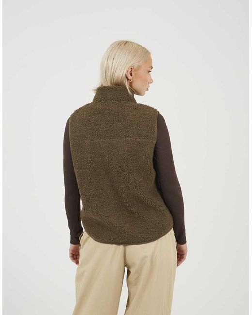 Brave Soul Natural Zip Through Fleece Gilet