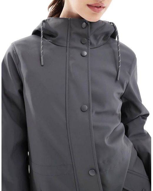 Vero Moda Blue Hooded Rain Jacket