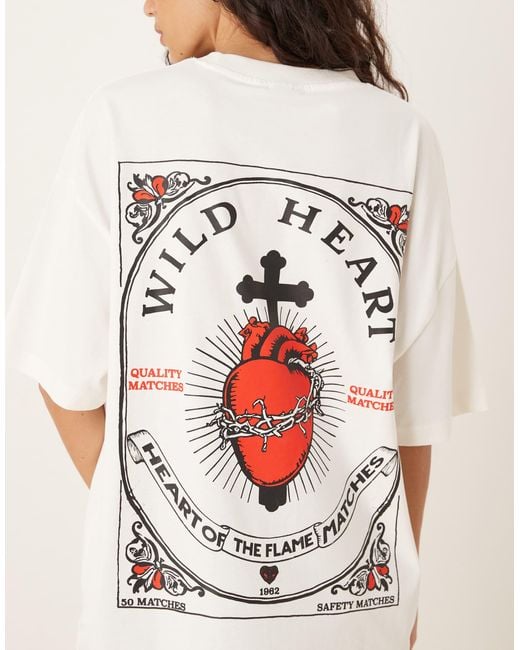 ASOS Multicolor Oversized T-shirt With Wild Heart Graphic