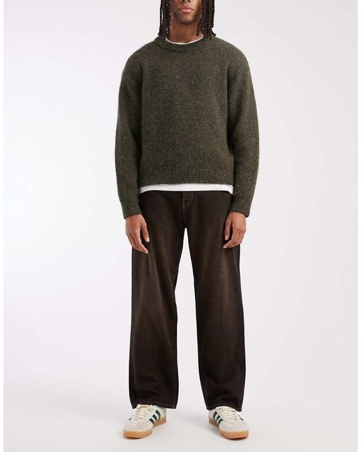 Jack & Jones Black Alex baggy Jeans With Brown Tint for men