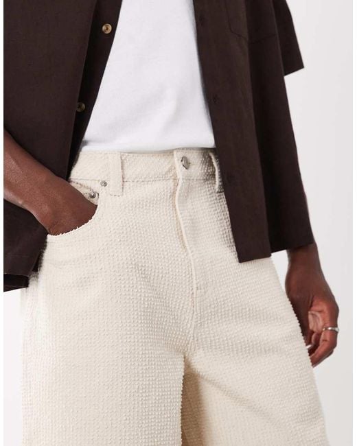 ASOS Multicolor Textured Bermunda Denim Jorts for men