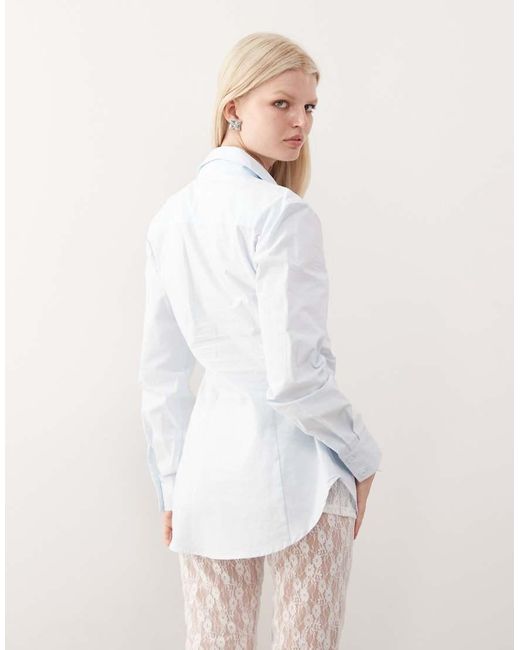 Camisa Con Cintura Entallada Y Solapas Naomi De Lioness de color White