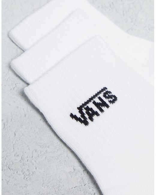 Vans White Classic Half Crew 3 Pack Socks