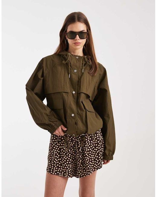 ASOS Brown Shower Resistant Rain Wear Parka Jacket