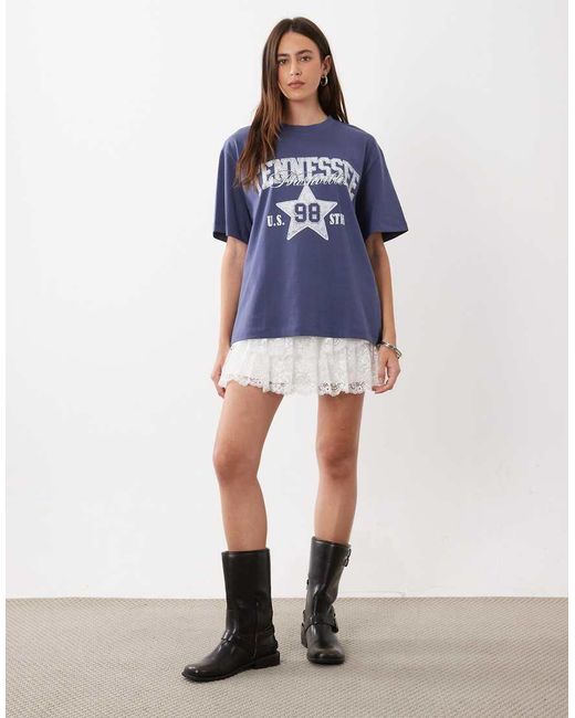 ASOS Blue Oversized Tennessee Graphic T-shirt
