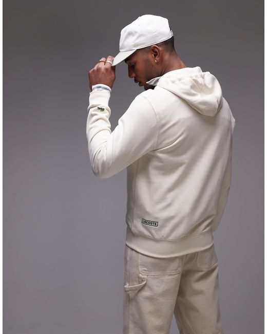 Sweat à capuche à enfiler avec imprimé devant et au dos Lacoste pour homme en coloris Gray
