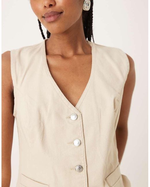 Threadbare Natural Tailored Denim Waistcoat