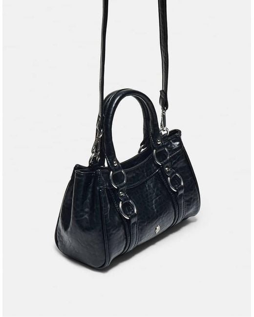 Piccola Borsa Bowling Nera di Stradivarius in Blue
