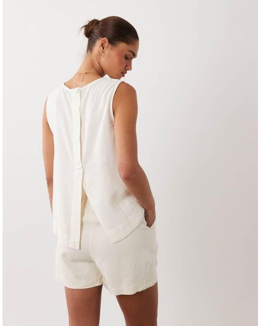 Nobody's Child Natural Stirling Linen Blend Sleeveless Top Co-ord