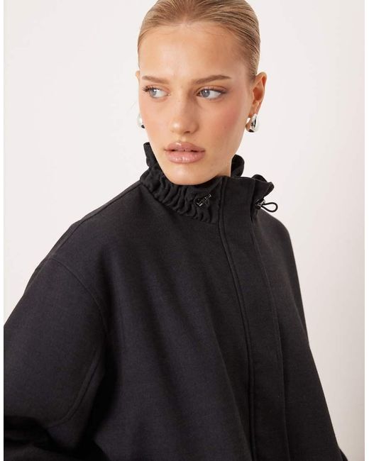 ASOS Gray Tailored Funnel Neck Track Jacket Co-ord