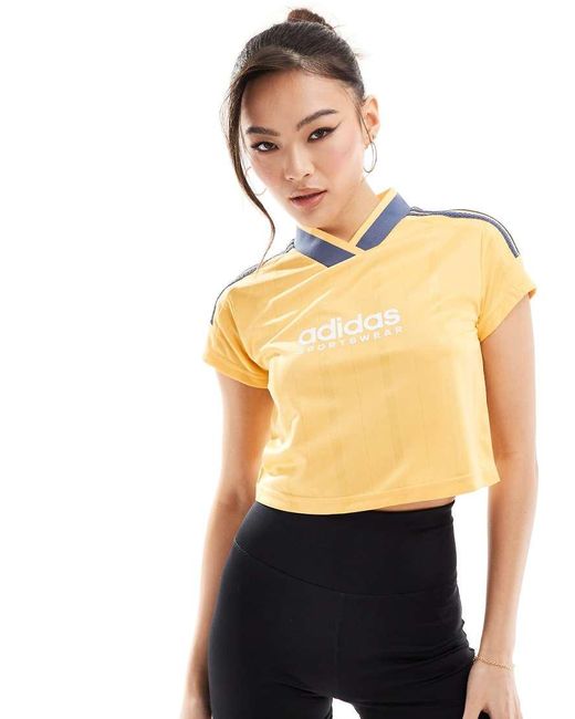 Adidas Originals Yellow Adidas Retro Football Crop Top