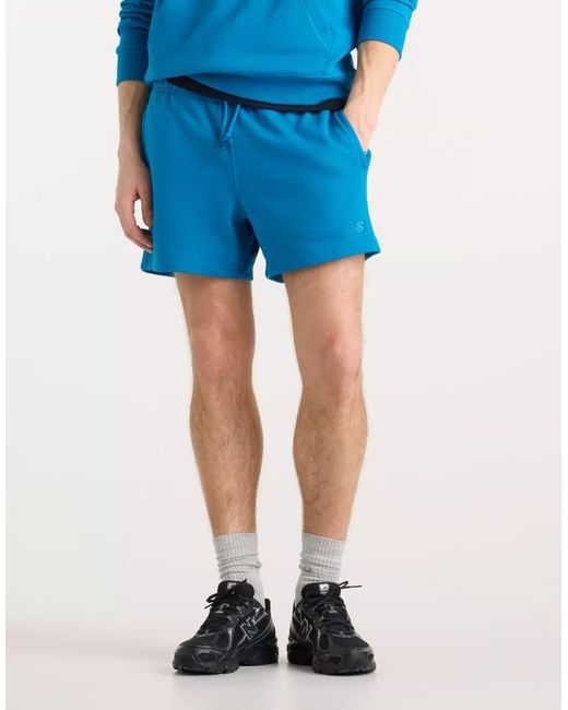 New Balance Blue Athletics French Terry Short 5" for men