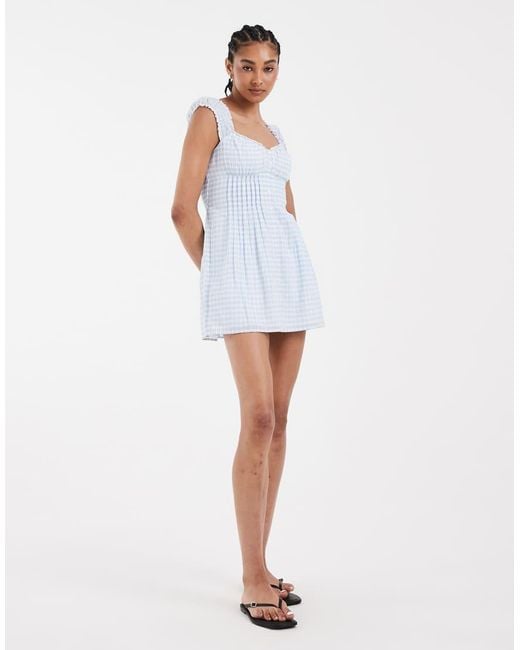 Hollister White Milkmaid Smocked Waist Mini Dress