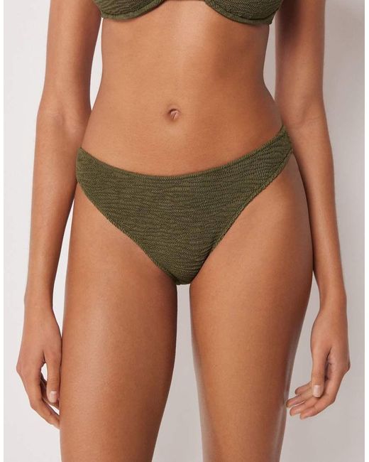 Calzedonia Green Bikini Bottoms Crinkle Waves