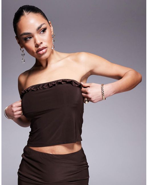 ASOS Gray – anschmiegsames, trägerloses oberteil