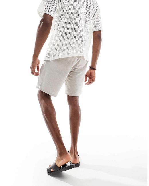 Short en lin - beige JJ Rebel pour homme en coloris White