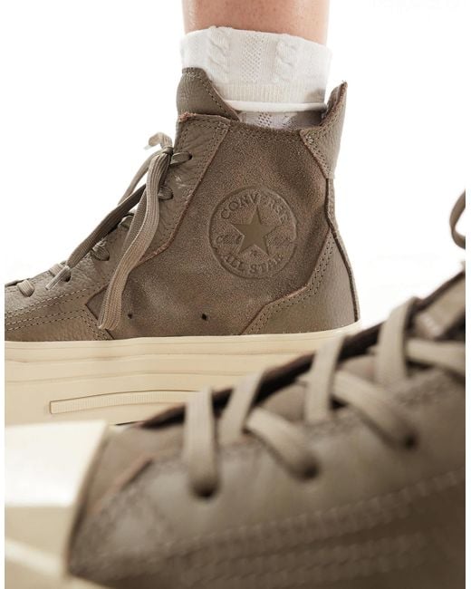 Converse Brown Chuck 70 De Luxe Squared Platform Sneakers