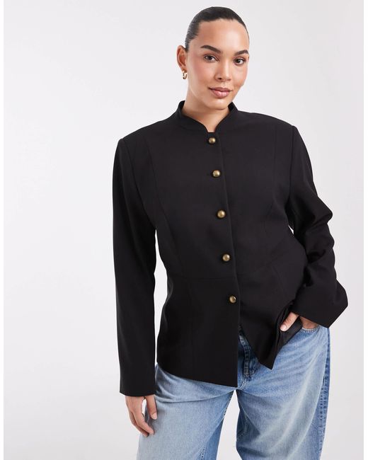 ASOS Black Curve Tailored Basic Drummer Style Jacket