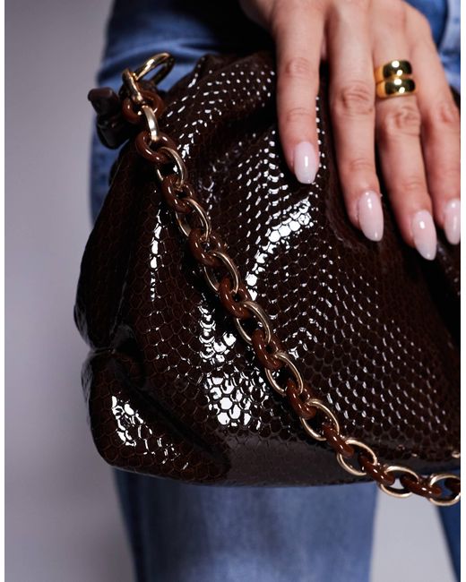 River Island Blue – geraffte crossbody-tasche