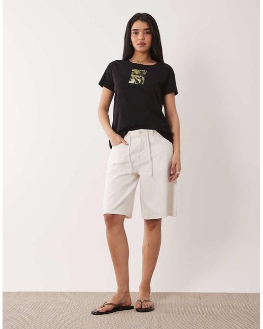 ARMANI EXCHANGE Black Patch Logo T-shirt