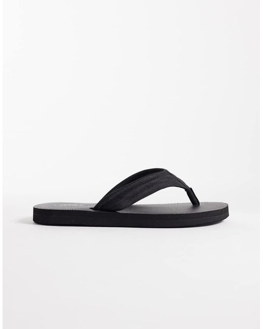 ASOS Gray Flip Flops With Grosgrain Strap for men